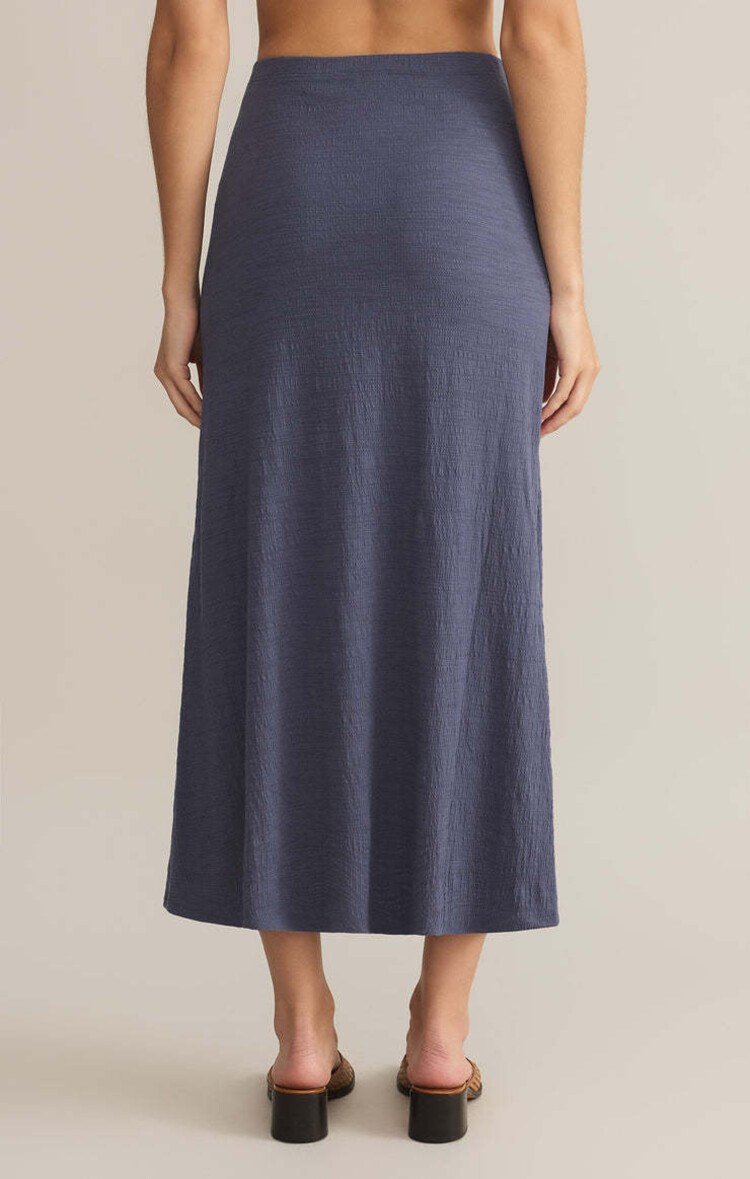 Z Supply Z Supply Delavine Textured Midi Skirt | Worn Blue