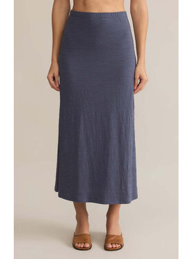 Z Supply Z Supply Delavine Textured Midi Skirt | Worn Blue