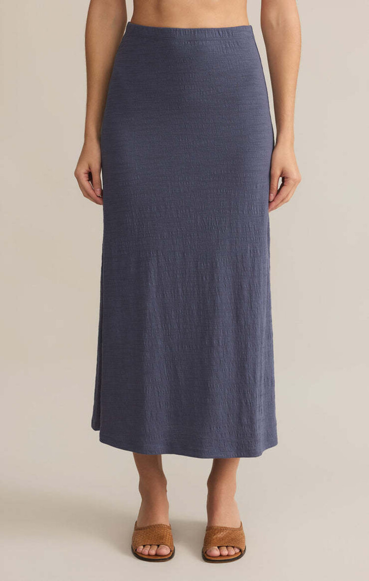 Z Supply Z Supply Delavine Textured Midi Skirt | Worn Blue