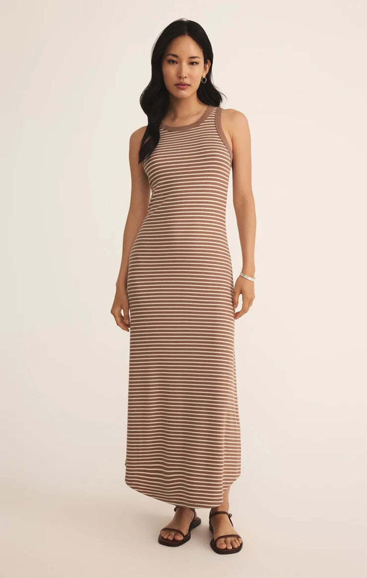 Z Supply Z Supply Goodwin Stripe Midi Dress | Iced Coffee