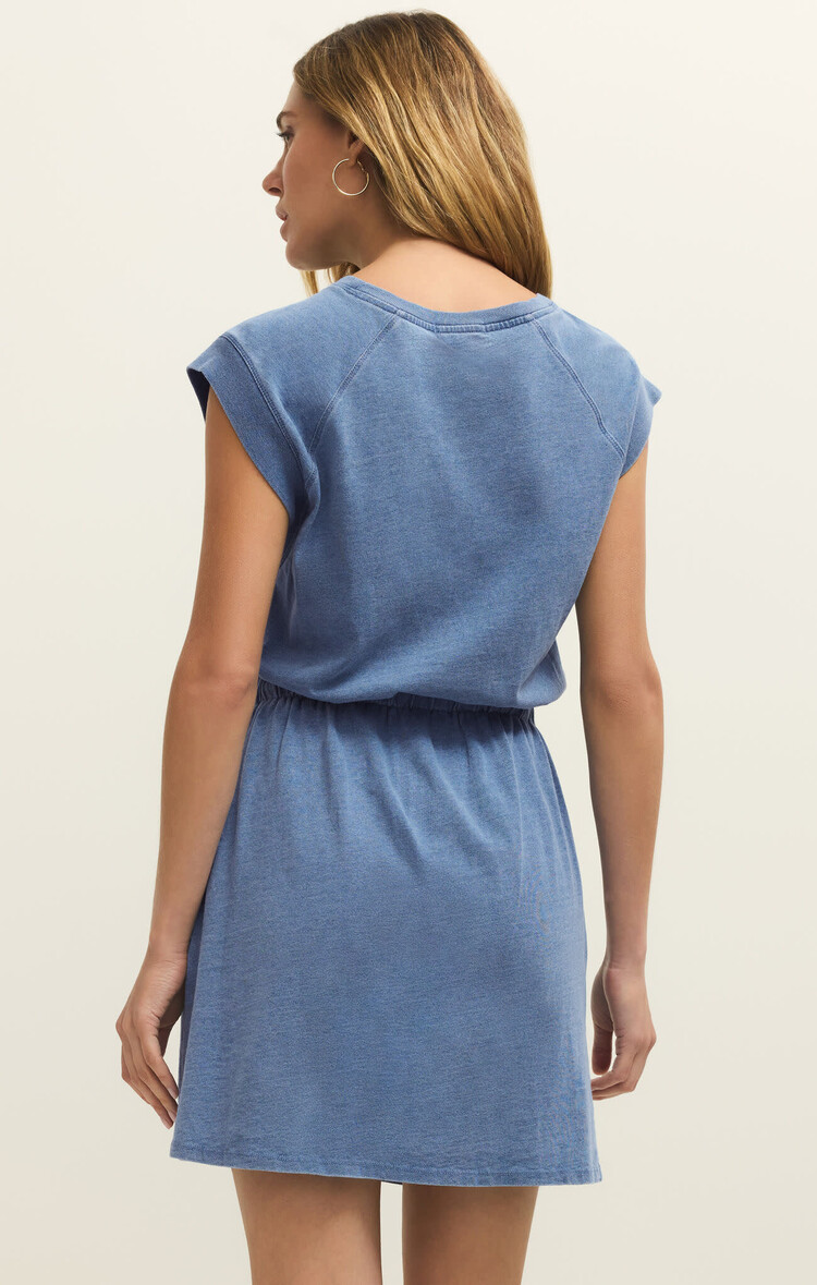 Z Supply Z Supply Kalani Jersey Denim Dress | Santorini Indigo