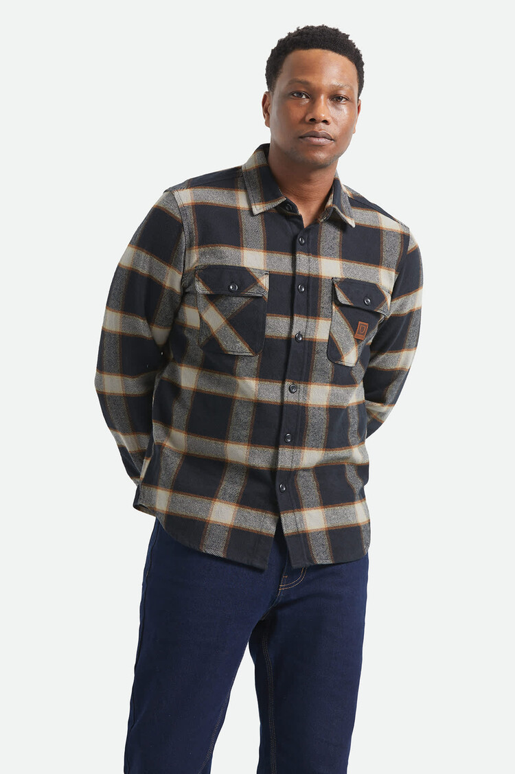 Brixton Brixton Bowery Flannel (Mens) | Black/Cream
