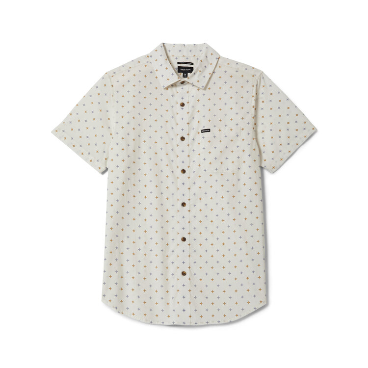 Brixton Brixton Charter Print S/S Wvn (Mens) | Off White/Multi Diamond Tile