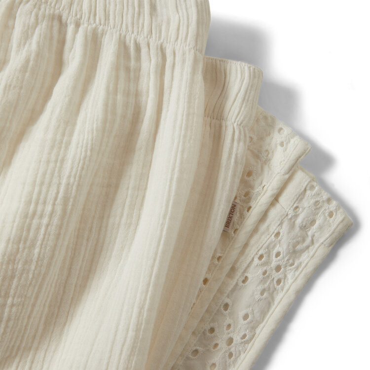 Brixton Brixton Seaside Eyelet Wide Leg Pant (Womens) | Off White Eyelet