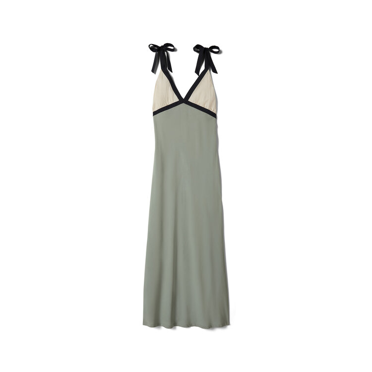 Brixton Brixton Sunset Tie Slip Dress (Womens) | Sage Green/Whitecap