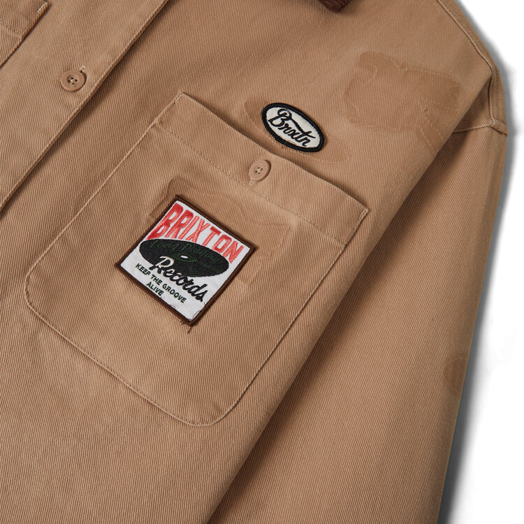 Brixton Brixton Utopia Patchwork Overshirt (Womens) | Timeless Taupe