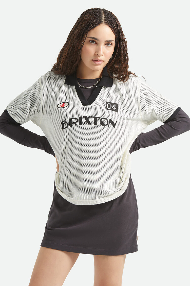 Brixton Brixton Varsity Tee (Womens) | Off White/Black