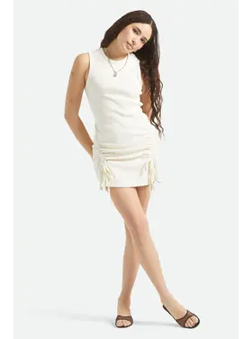 Brixton Brixton Ribbed Cinch Mini Dress (Womens) | Black/Off White