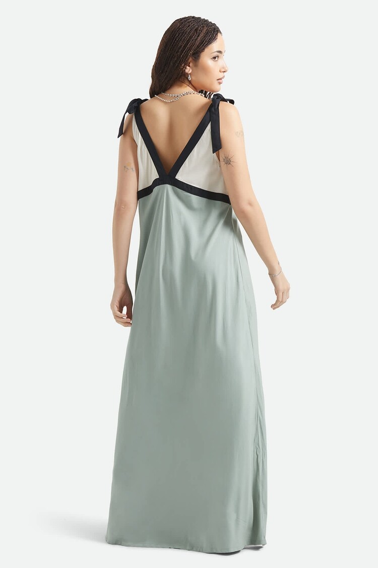 Brixton Brixton Sunset Tie Slip Dress (Womens) | Sage Green/Whitecap
