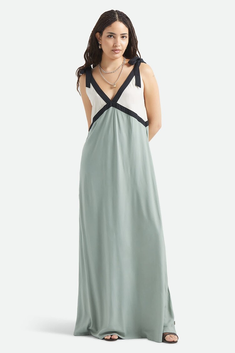 Brixton Brixton Sunset Tie Slip Dress (Womens) | Sage Green/Whitecap