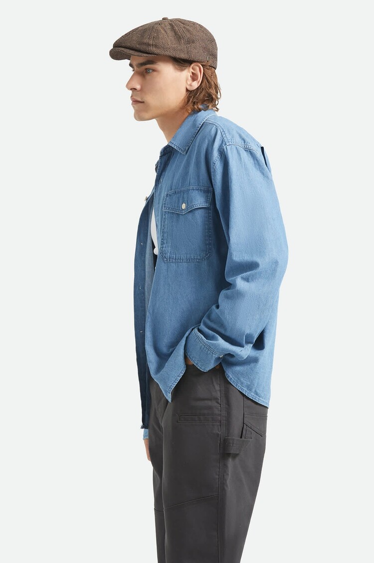 Brixton Brixton Waylon Lw Overshirt (Mens) | Med Wash Chambrey