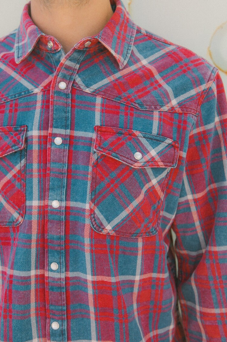 Brixton Brixton Waylon Lw Overshirt (Mens) | Denim Plaid
