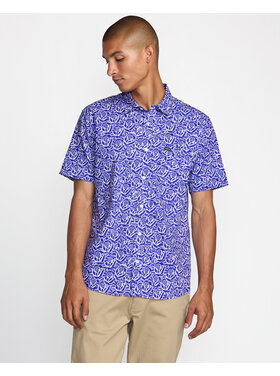 RVCA Rvca Barba Roses Ss (Mens) | Light Blue
