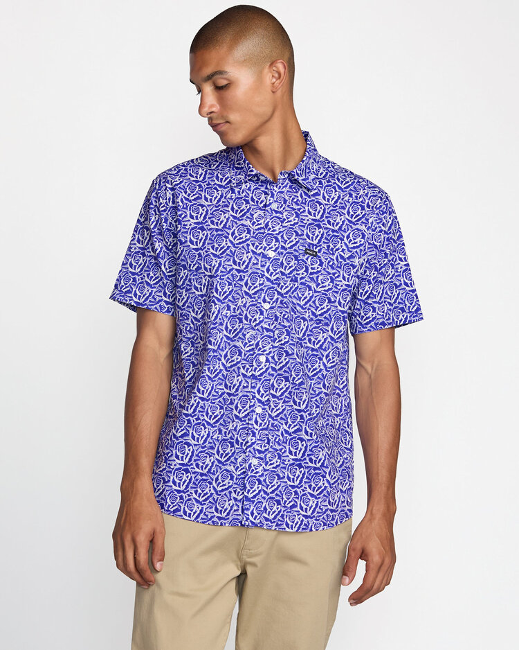 RVCA Rvca Barba Roses Ss (Mens) | Light Blue