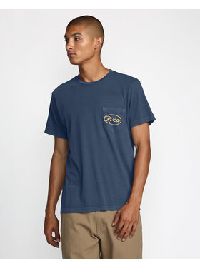 RVCA Rvca Contact Scripts Pocket Ss (Mens) | Moody Blue