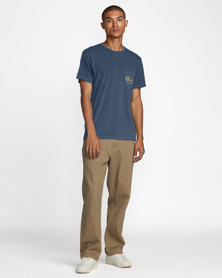 RVCA Rvca Contact Scripts Pocket Ss (Mens) | Moody Blue