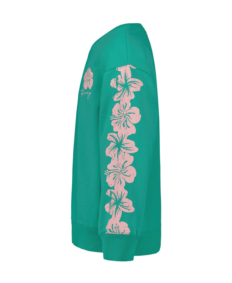 Roxy Roxy Hibiscus Oversized Crew (Youth) | Sea Green