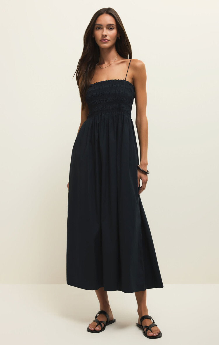 Z Supply Z Supply Cornelia Poplin Midi Dress | Black