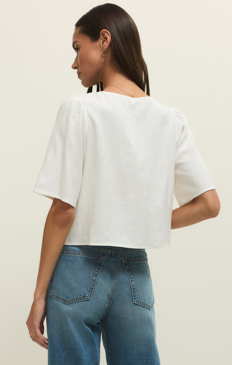 Z Supply Z Supply La Belle Linen Top | White