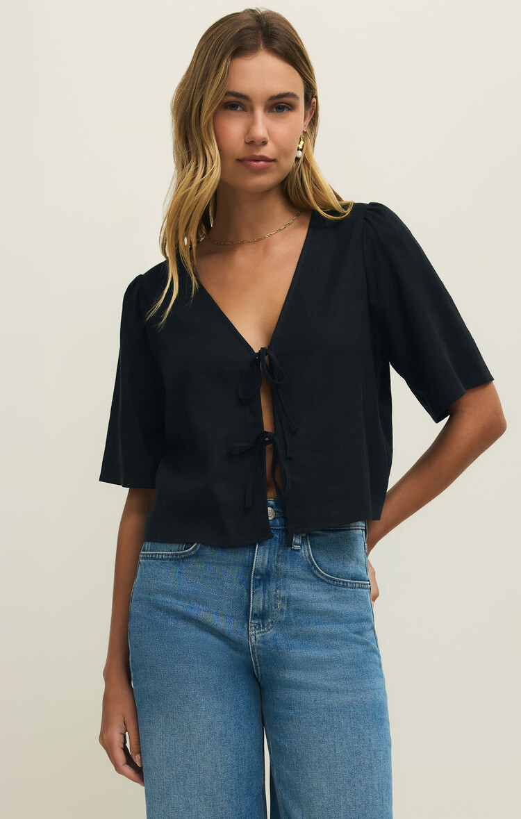 Z Supply Z Supply La Belle Linen Top | Black