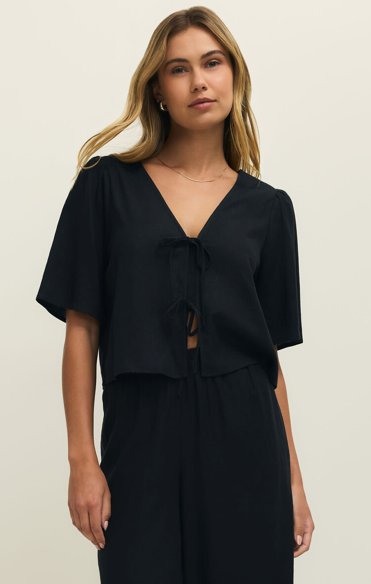 Z Supply Z Supply La Belle Linen Top | Black