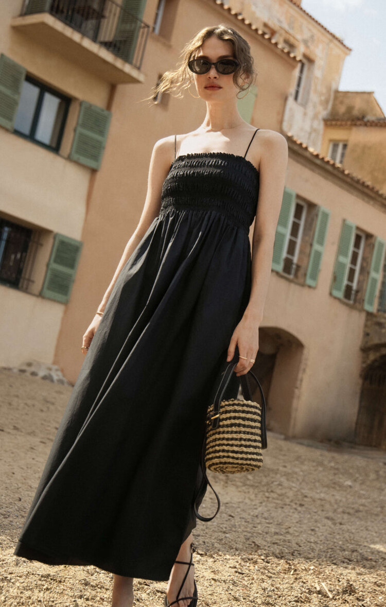 Z Supply Z Supply Cornelia Poplin Midi Dress | Black