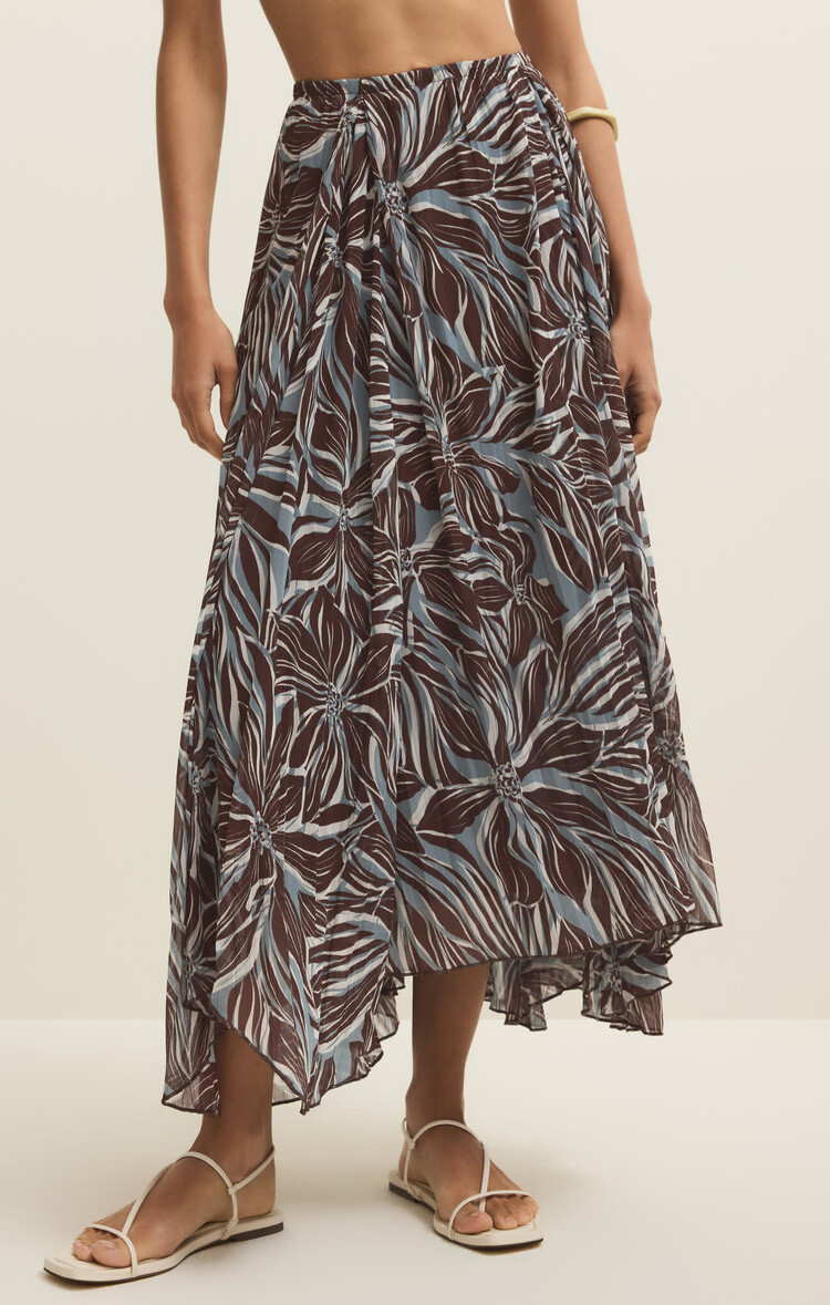 Z Supply Z Supply Vitoria Zinn Floral Maxi Skirt | Chocolate Cherry