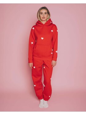 Brunette Brunette All Over Heart Oversized Jogger | Red/White