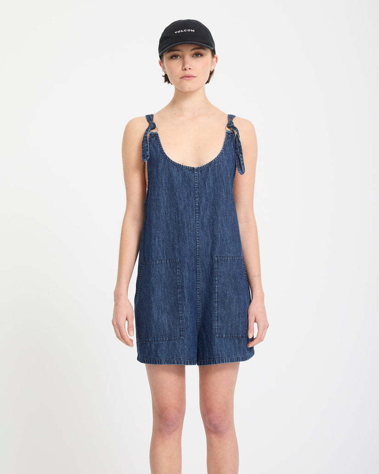 Volcom Volcom Lived In Short Romper (Womens) | Deja Blue