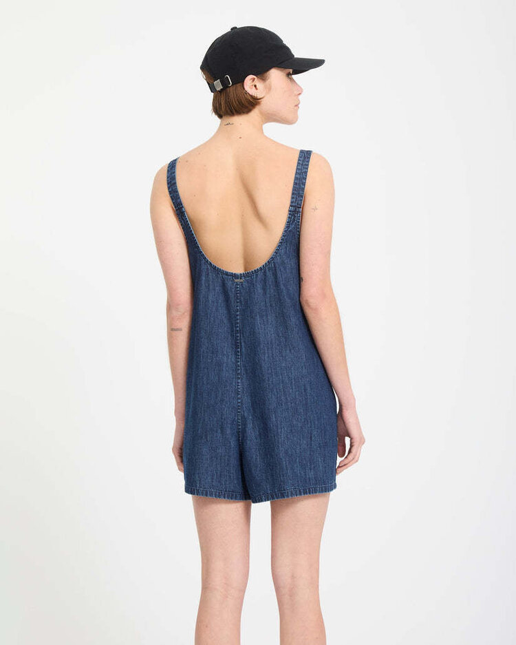 Volcom Volcom Lived In Short Romper (Womens) | Deja Blue