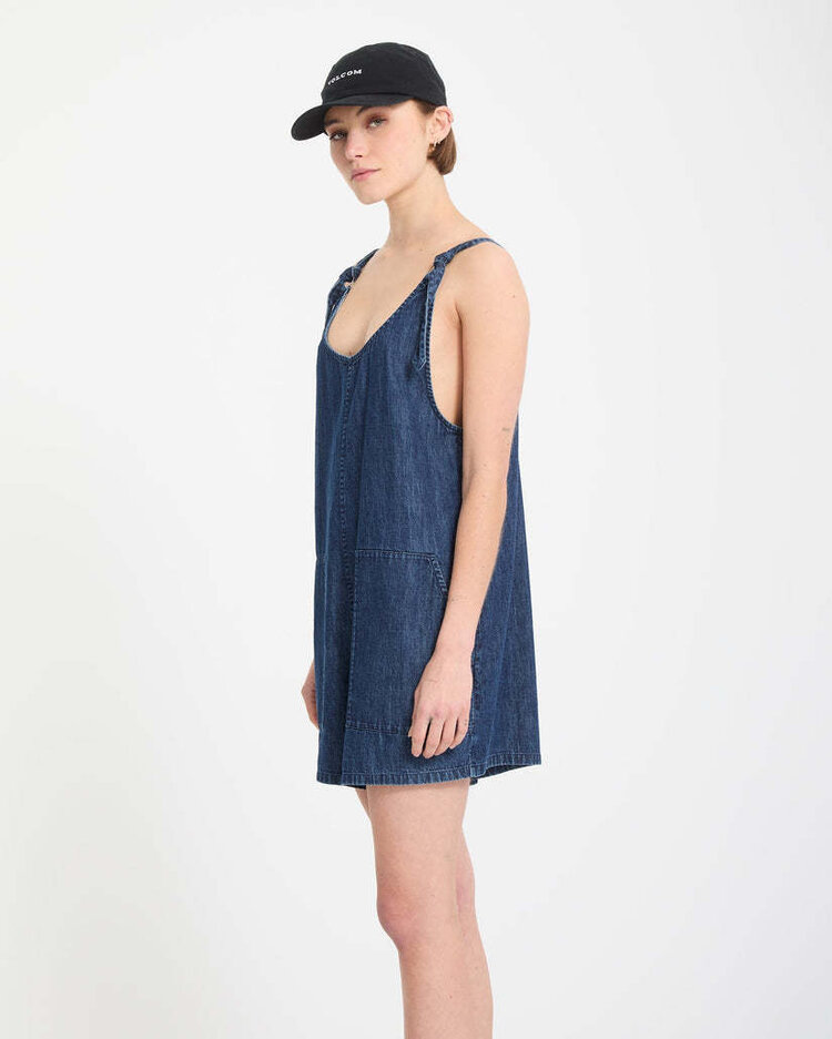 Volcom Volcom Lived In Short Romper (Womens) | Deja Blue