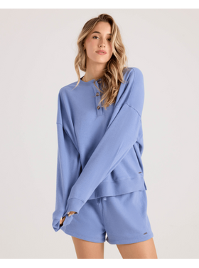 Volcom Volcom Lived In Fleece Henley (Womens) | Horizon Blue