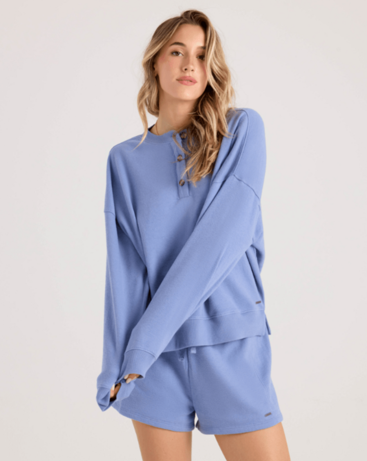 Volcom Volcom Lived In Fleece Henley (Womens) | Horizon Blue