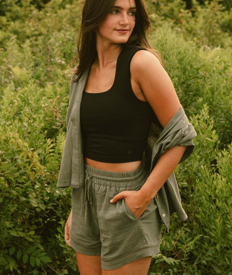 Jetty Jetty Dune Linen Short (Womens) | Agave