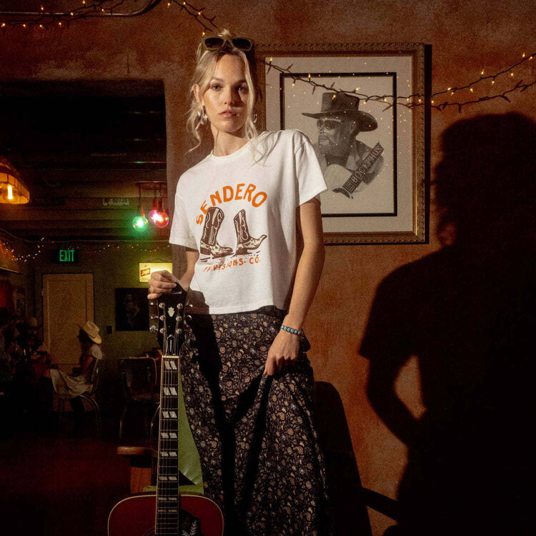 Sendero Sendero High Stepper Boxy Tee (Womens) | Vintage White