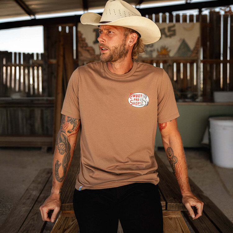 Sendero Sendero Cowboy Pro Shop T-Shirt (Mens) | Light Brown