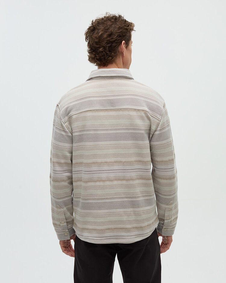 Tentree Tentree Thompson Shacket (Mens) | Sand Stone Multi Stripe