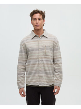 Tentree Tentree Thompson Shacket (Mens) | Sand Stone Multi Stripe