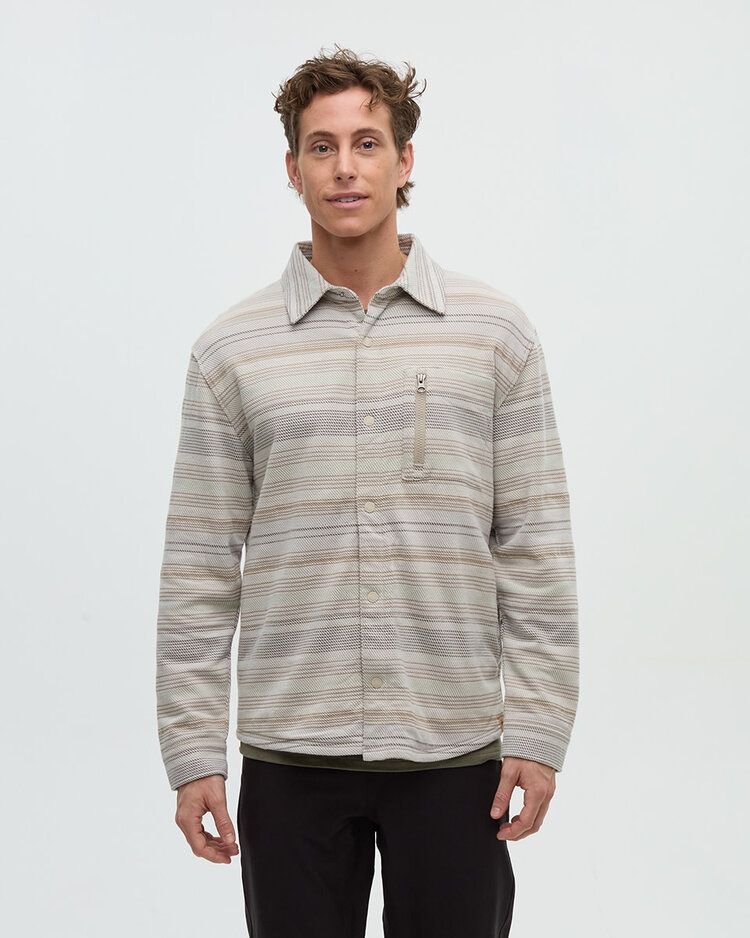Tentree Tentree Thompson Shacket (Mens) | Sand Stone Multi Stripe