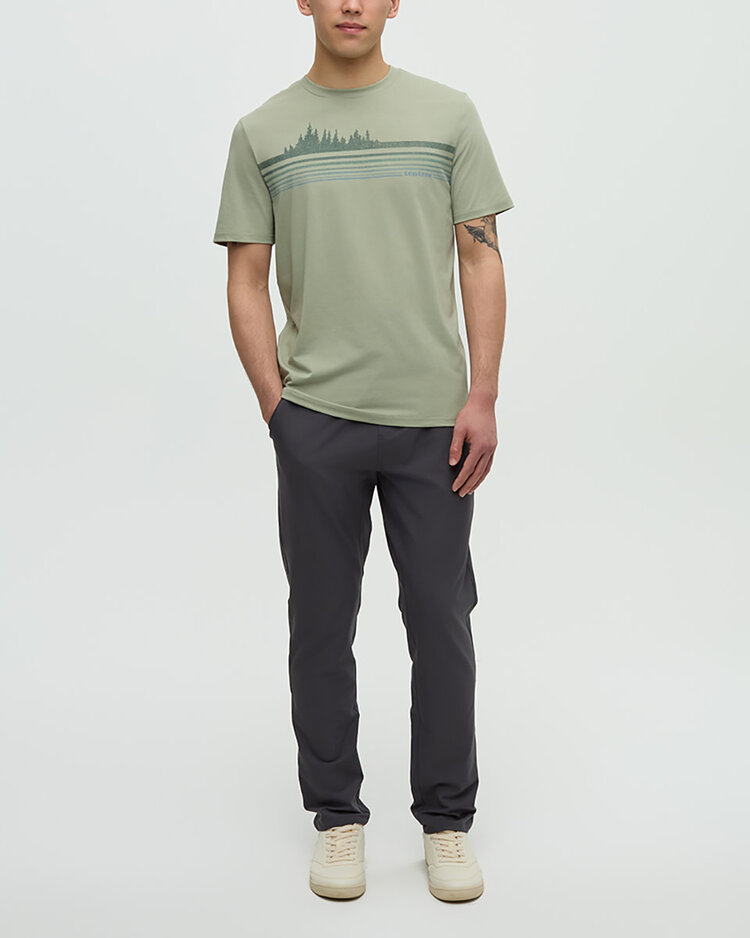 Tentree Tentree Retro Treeline Tee (Mens) | Light Moss/Tidal Teal