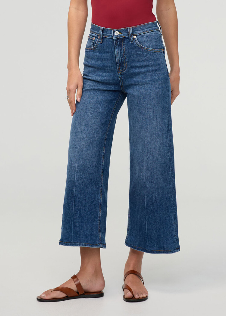 DUER Duer Perf Denim+ High Rise Wide Leg Crop (Womens) | Swell