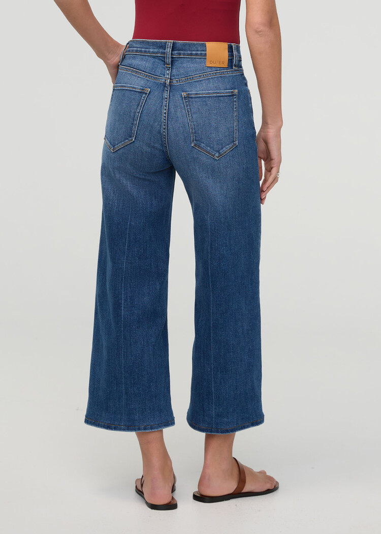 DUER Duer Perf Denim+ High Rise Wide Leg Crop (Womens) | Swell