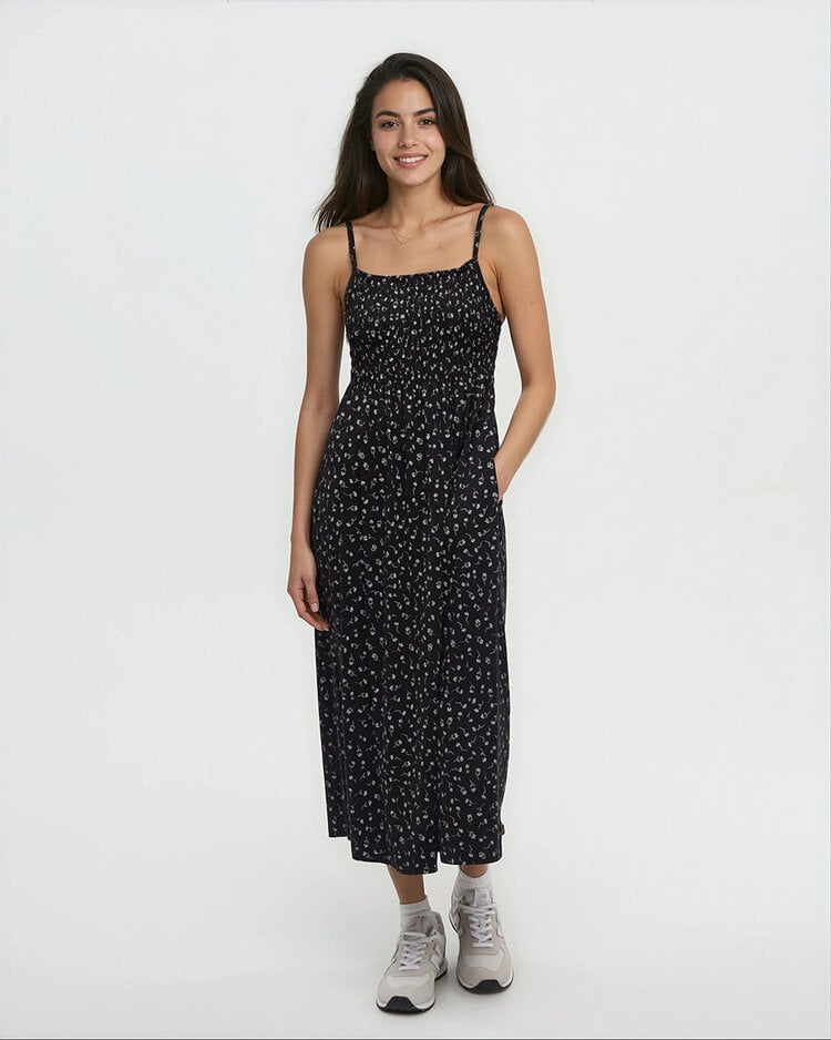 Tentree Tentree Driftwood Dress (Womens) | Meteorite Black/Ditsy