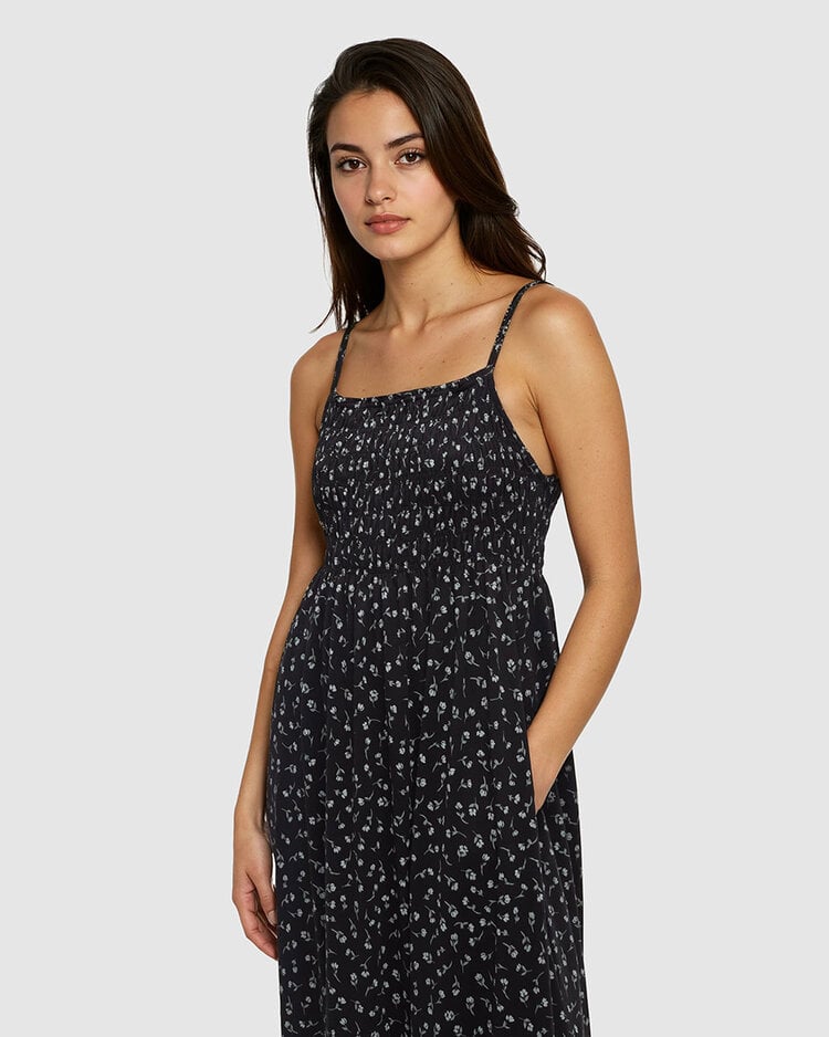Tentree Tentree Driftwood Dress (Womens) | Meteorite Black/Ditsy