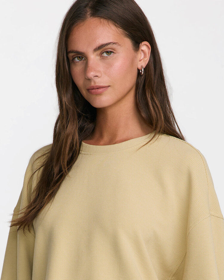 RVCA Rvca Glory Waffle Pullover Crew (Womens) | Vintage Khaki