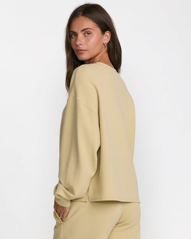 RVCA Rvca Glory Waffle Pullover Crew (Womens) | Vintage Khaki