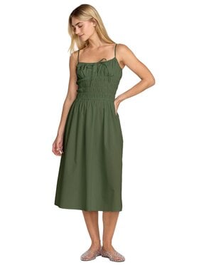 RVCA Rvca Raya Midi Dress (Womens) | Olive