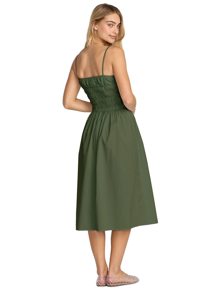 RVCA Rvca Raya Midi Dress (Womens) | Olive