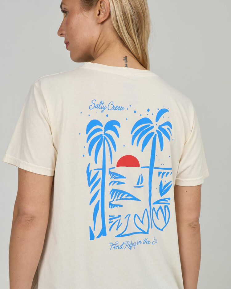 Salty Crew Salty Crew Geo Palm B.F. Tee (Womens) | Off White