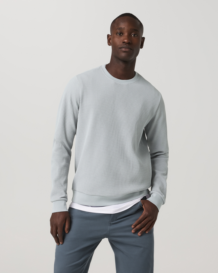 Vuori Vuori Tech Waffle Crew (Mens) | Sea Fog